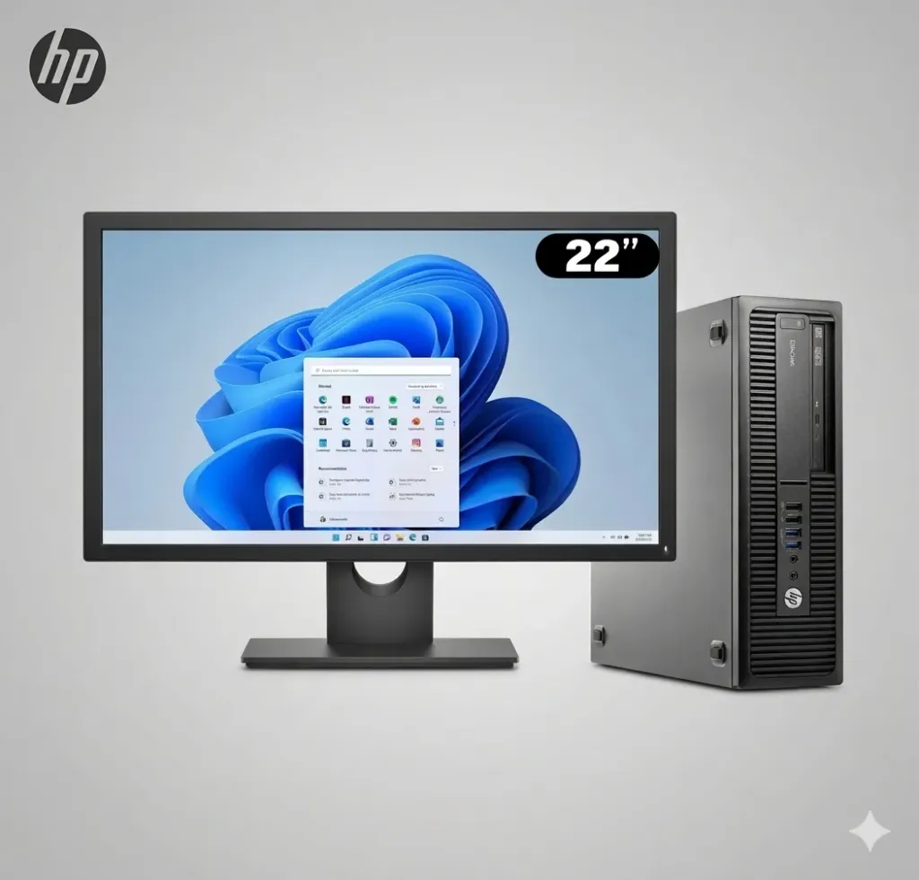 [IQ-SET-HP22] SET DE CPU + PANTALLA, HP, PANTALLA DE 22 PULGADAS, i5, 8 RAM, 240 SSD, 4G, COLOR NEGRO, INCLUYE CABLE 2 CABLES AC Y 1 CABLES HDMI.