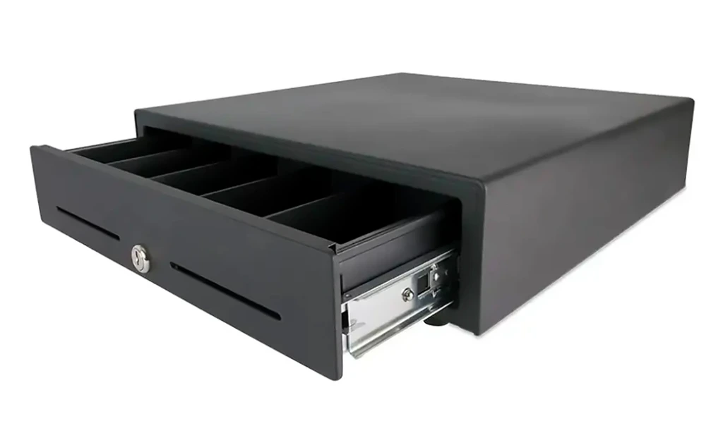 [971GF010000022] CAJA DE DINERO, CUSTOM AMERICA 20x20x6 VALUE, COLOR NEGRO, ESPACIOS 5 BILLETES/8 MONEDAS, CONECTOR RJ12