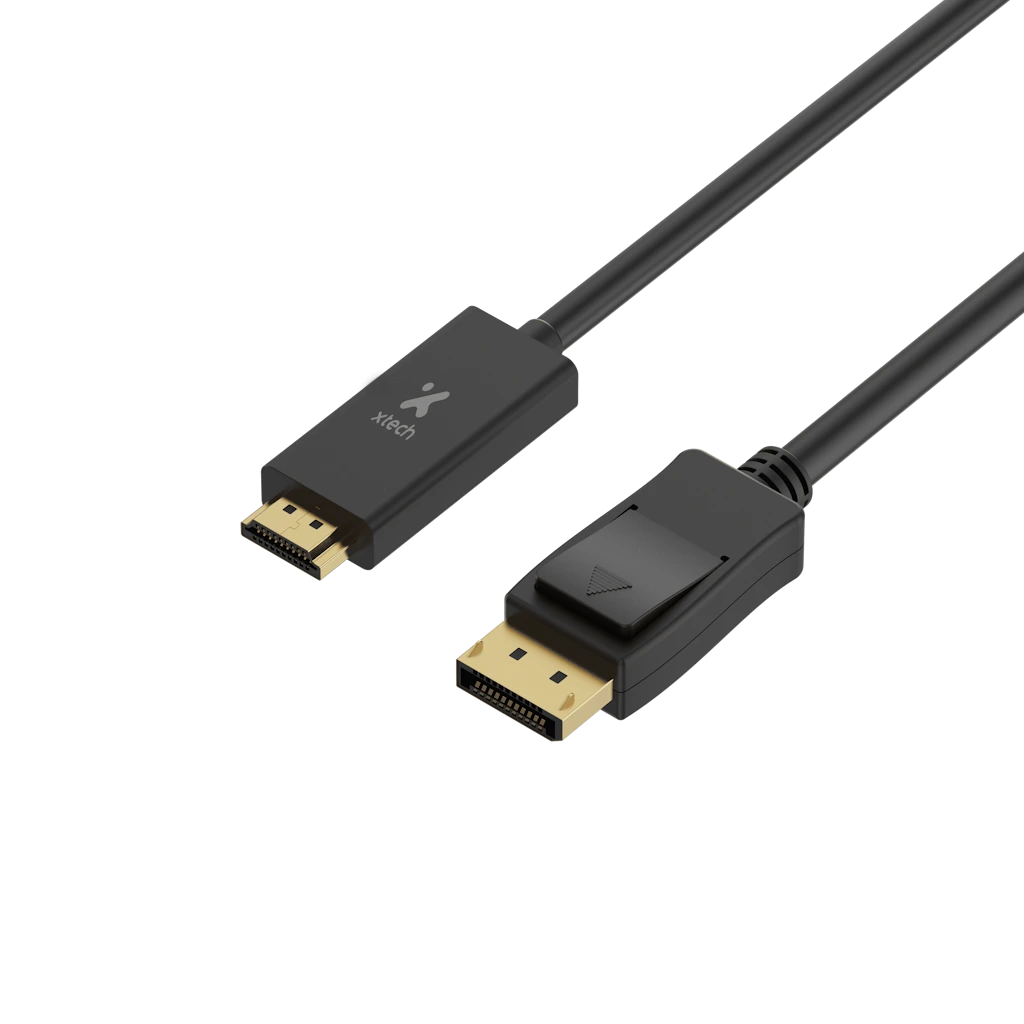 [XTC-359] CABLE DISPLAY PORT A HDMI XTECH, DISPLAY PORT DP - HDMI, 3 METROS, COLOR NEGRO, DP (M) to HDMI (M)