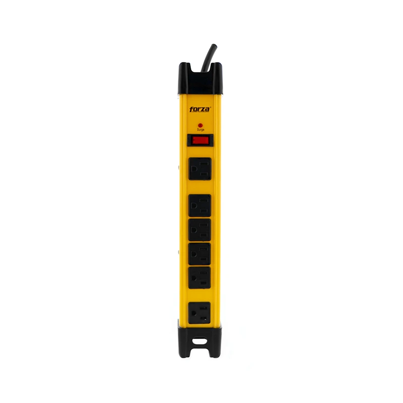 [FSP-806] REGLETA FORZA FSP SERIES, POWER STRIP DE 6 TOMAS, PROTECTOR CONTRA SOBRETENSIONES, CA 125V, 1875 VATIOS, CABLE 91 CM, COLOR AMARILLO
