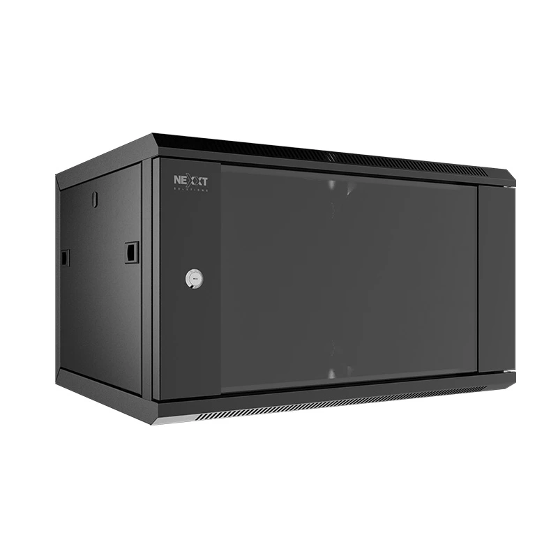 [NEC-F6U66B] GABINETE/RACK DE PARED NEXXT, 6U, ENSAMBLADO, ACERO SPCC, PANEL FRONTAL DE VIDRIO TEMPLADO, ESPACIO PARA 2 VENTILADORES